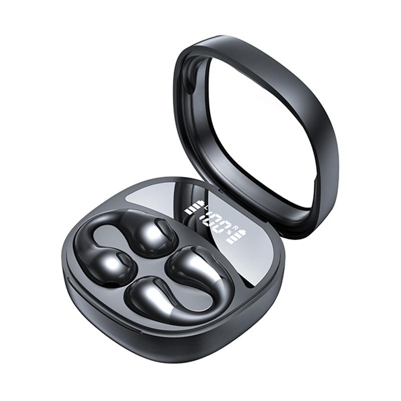 NNEDSZ Smart Digital Display Bluetooth Earphones With Transparent Capsule Design