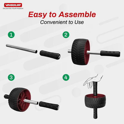 Ultra-Wide Ab Roller Wheel, Abs Workout Equipment for Abdominal & Core Strength Training, Exercise Wheels for Home Gym Fitness, Ab Machine with Knee Pad Accessories